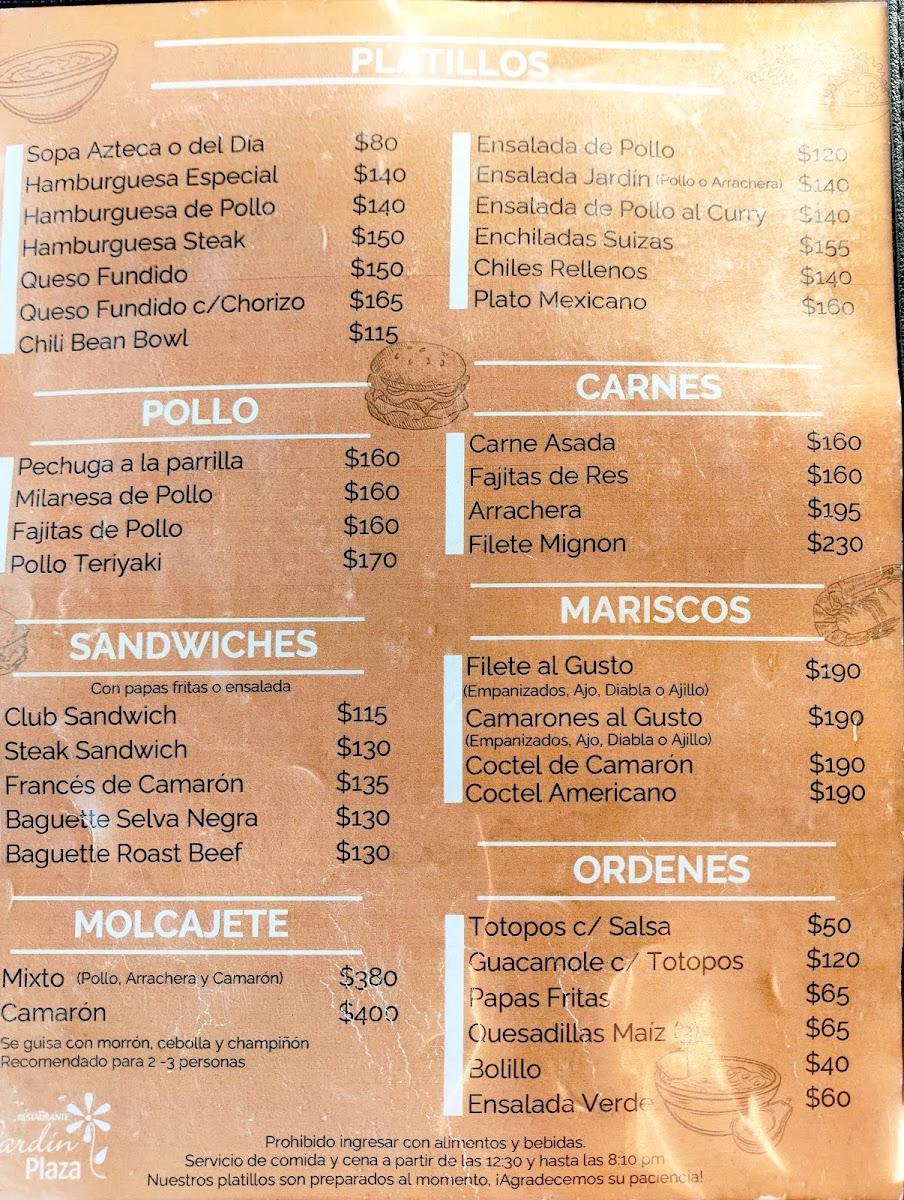Jardin Plaza Restaurant Menu - Image 2